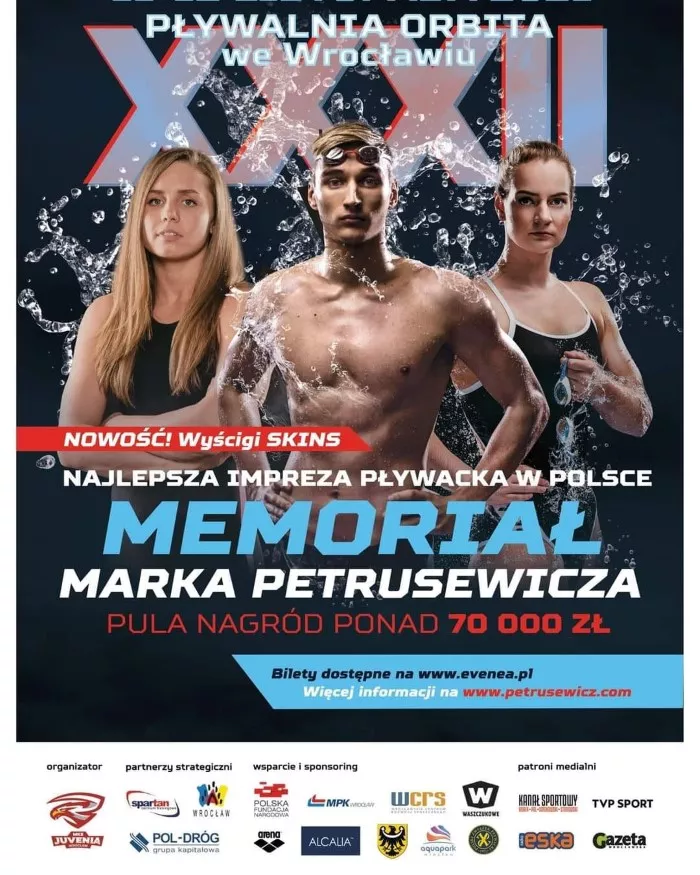 plakat informujący o XXXII Memoriale Marka Petrusewicza